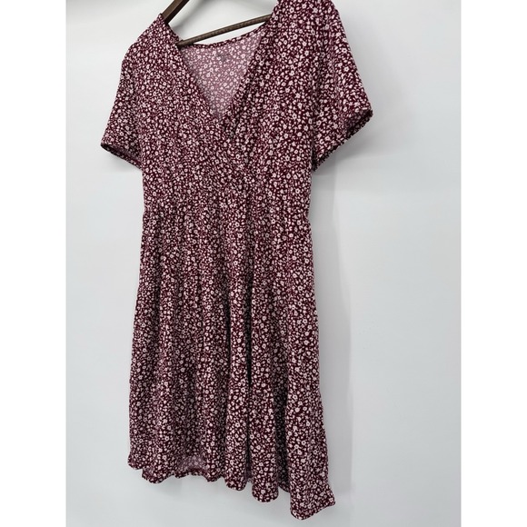 Y2K‎ Sundress Vintage Wrap Summer Dress ditzy Floral Red  tie back babydoll 1X - Picture 3 of 13